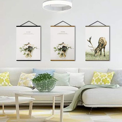 Miaowater Magnetic Poster Frame Hanger,15x21 15x23 15x30 Light Wood Wooden Frames Hangers for Photo Picture Art Canvas Print Artwork Wall Hanging Teak Wood 15''