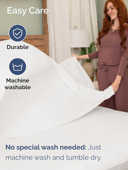 Extra Deep Twin XL Sheet Set - 4 Piece Breathable & Cooling Sheets - Hotel Luxury Bed Sheets Set - Easy Fit - Soft, Wrinkle Free & Comfy Sheets Set - Antique White Sheet Set with Extra Deep Pockets