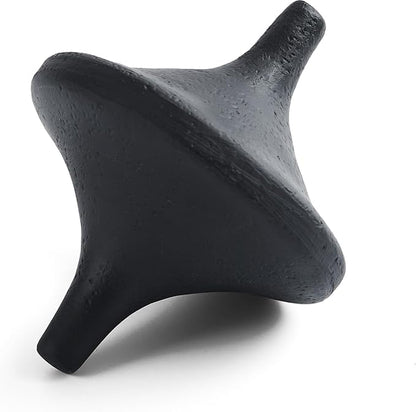 DN DECONATION Black Resin Decorative Spinning Top Statue - Artistic Gyroscope Sculpture for Home & Office Decor - Modern Shelf Decor for Living Room, Bookshelf Coffee Table Decor - Unique Gift for Men