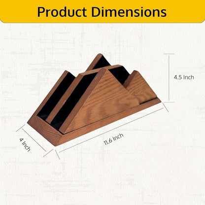 Dual Laptop Holder Vertical Stand 2 Slots Wooden - Light Brown (Oak Color) - Vertical Holder for Desk, MacBook Pro & Air, Desktop Organizer Made of Natural Wood, Adjustable Stand for Notebooks