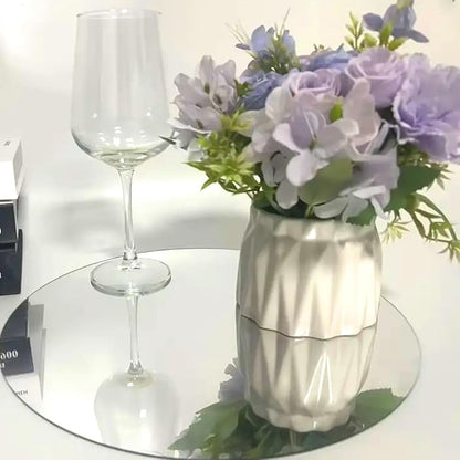 16Pack Round Mirror Plates for Centerpieces, 10inch Mirror Trays Flat Circle Mirrors for Tables Centerpieces, Circle Candle Plate Mirror Centerpiece Table Decorations for Wedding Decorations Party