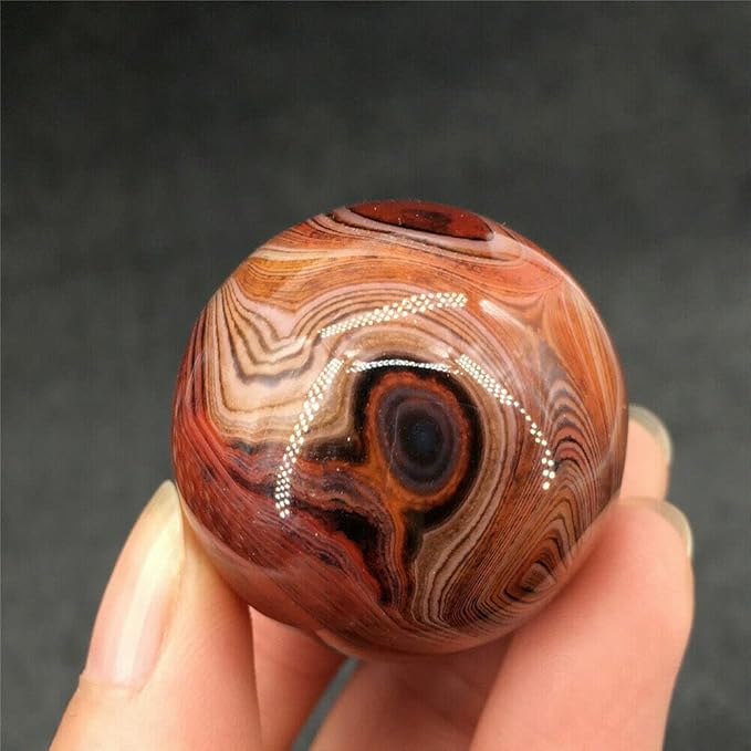 4pcs Natural Silk Agate Banded Ball Quartz Crystal Sphere Tumbled Gems Stone Dia.35MM(1.38inch)