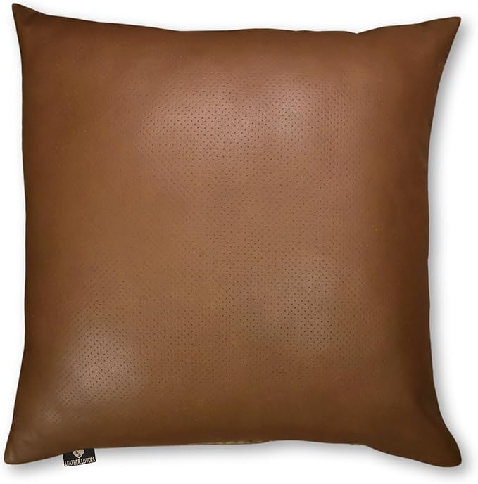 LL LEATHER LOVERS Genuine Lambskin Leather Pillow Cover, 16x16 Inch Case for Lumbar Throw Couch Pillows, Thick & Soft Cushion Covers for Sofa Bed Home Décor (Textured Tan Pack of 1)