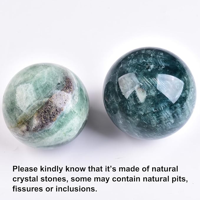 Large Green Fluorite Crystal Ball with Stand Natural Crystals Sphere Gemstone Ball Meditation Witchcraft Home Decor 100-110mm/3.9-4.3"
