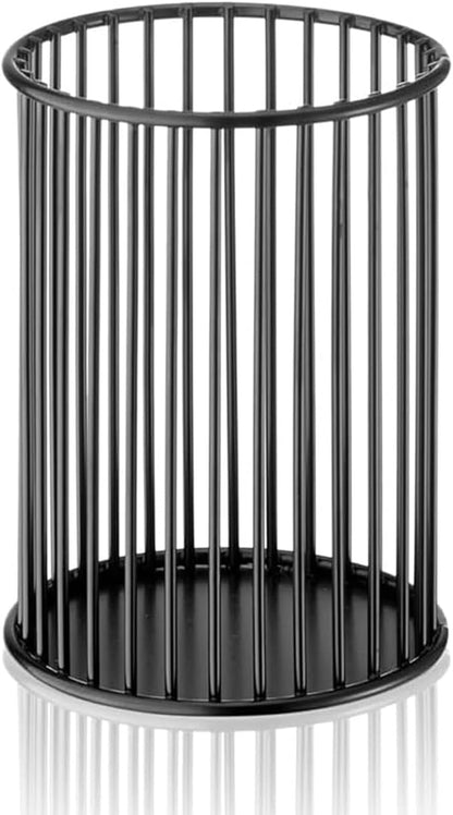 ZJEOSO Black Metal Pen Holder for Desk， Heavy Duty Pencil Organizer Cup with, Pencil Holder for Office & Home, Storage for Stationery/Cosmetics/Art Supplies, Matte Finish, High 3.94 Inch
