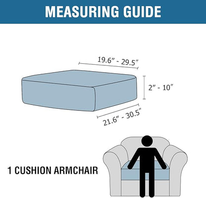 H.VERSAILTEX Velvet Stretch Couch Cushion Cover Plush Cushion Slipcover for Chair Cushion Furniture Protector Seat Cushion Sofa Cover (1 Piece Armchair Cushion Covers, Peacock Blue)