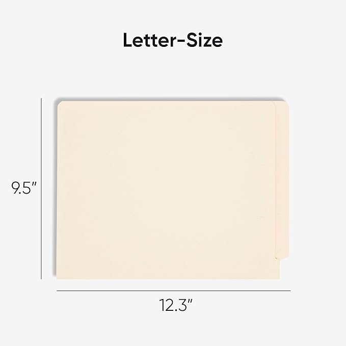 Smead Shelf-Master End Tab File Folders, 50 Count, Manila, Reinforced Straight-Cut Tabs, Letter Size (24210)
