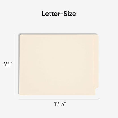 Smead Shelf-Master End Tab File Folders, 50 Count, Manila, Reinforced Straight-Cut Tabs, Letter Size (24210)