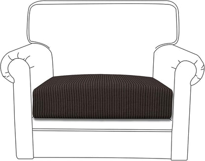 Easy-Going Stretch Chair Cushion Cover Sofa Cushion Furniture Protector Sofa Seat Sofa Slipcover Sofa Cover Soft Flexibility with Elastic Bottom(Chair Cushion, Chocolate)