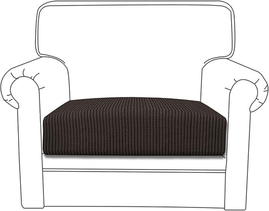 Easy-Going Stretch Chair Cushion Cover Sofa Cushion Furniture Protector Sofa Seat Sofa Slipcover Sofa Cover Soft Flexibility with Elastic Bottom(Chair Cushion, Chocolate)