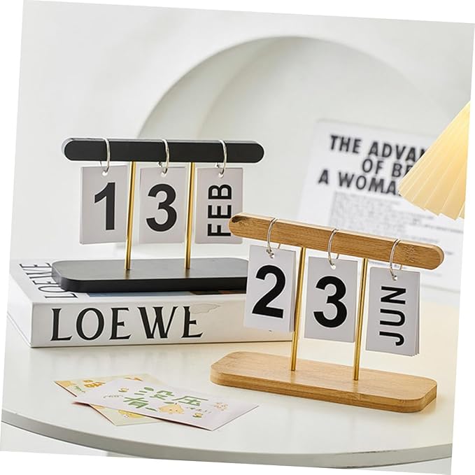 Generic Simple Perpetual Desk Calendar with Movable Blocks for Office Home and Classroom Decoration Reusable Nordic Style Table Ornament for Living and Teacher Desk