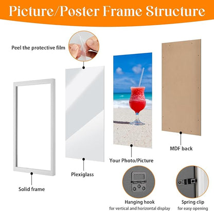 20x30 Frame Rustic White, Distressed 30x20 Picture Frame, Art Pic Hanging Poster Frame, 20 by 30 Gallery Family Concert Portrait Wall Photo Frame Anniversary/Birthday/Wedding/Thank you/Christmas Gift