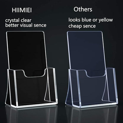 HIIMIEI Brochure Holder 8.5 x 5.5 inches, Acrylic Flyer Holder with 2 Pack, Plastic Stands for Displaying Magazines, Pamphlets, Literature, Brochures, Booklets, Menu