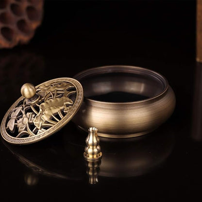 Incense Burner, Copper Incense Holder Cone Holder Gourd Incense Burner for Joss Stick, Tower Incense, Incense Coil (3 Styles)