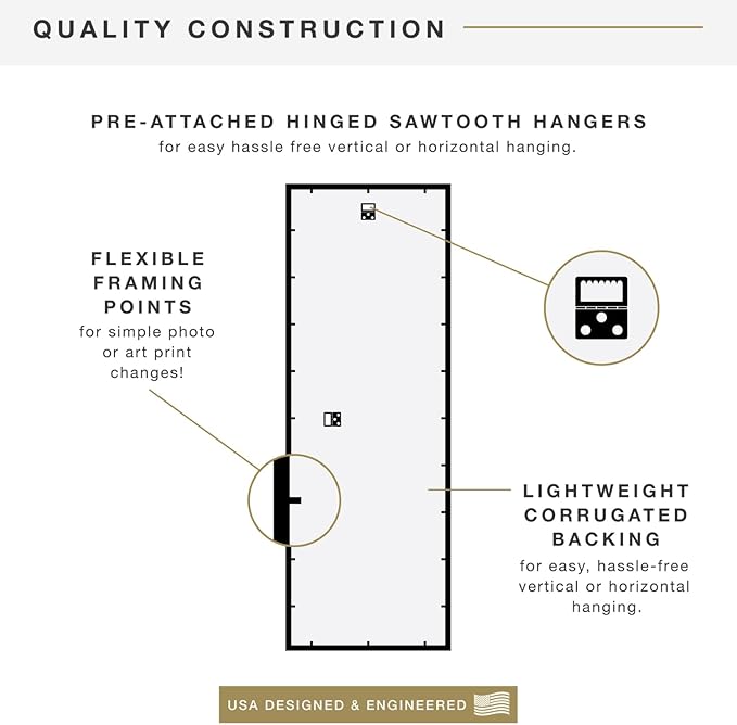 MCS Trendsetter 13.5x40 Poster Frame Black High-Gloss, Vertical & Horizontal Wall Hanging Large Picture Frame for Photos, Posters & Art Prints (1-Pack)