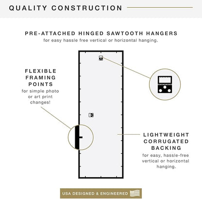 MCS Trendsetter 13.5x40 Poster Frame Black High-Gloss, Vertical & Horizontal Wall Hanging Large Picture Frame for Photos, Posters & Art Prints (1-Pack)
