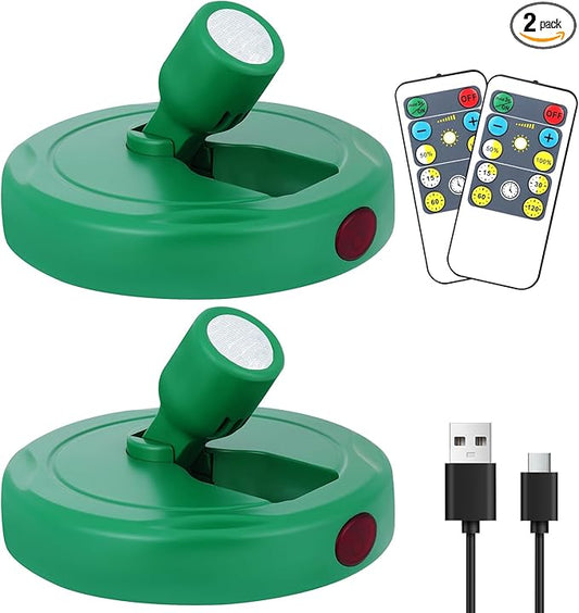 Cordless Spotlight Battery Operated, Rechargeable Plant Spot Lights, Dimmable Accent Lighting with Remote, LED Uplight for Picture Tree Painting Gallery Portrait Dartboard Art Photo, Green