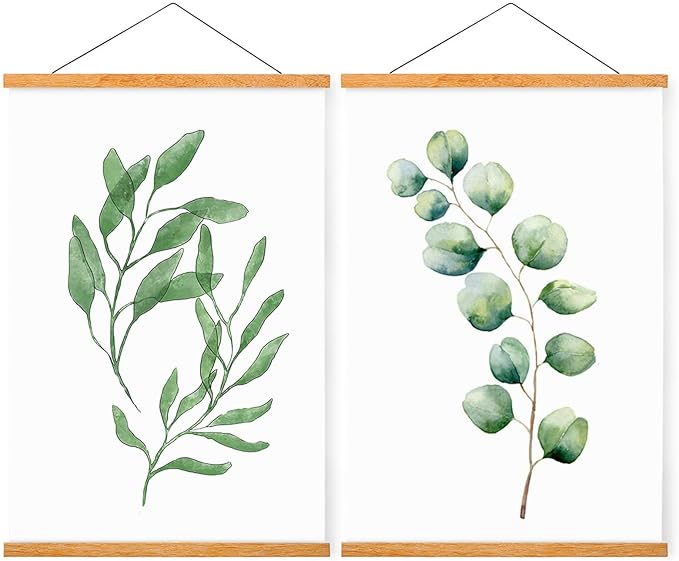 WITCOLOR Magnetic Poster Hanger Frame, Teak Magnet Poster Frame 18x24 18x12 18x18 for Posters, Paintings, Photos, Maps, Scrolls, Picture, Canvas Works and Art Prints(18",2 Pack)