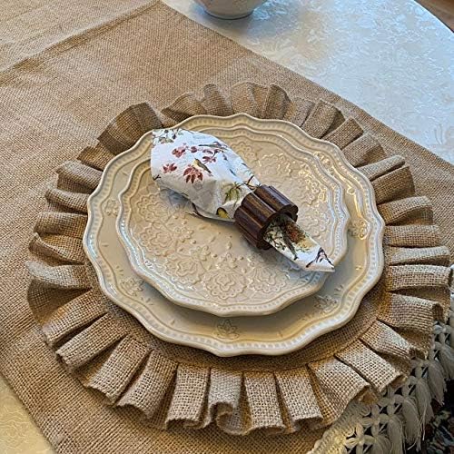 Handmade Round Table Placemats - Vintage Mats for Parties, Dining Table, Coasters - Decorative Placemats - 100% Jute Natural Fibers - Pack of 4-14’’ Diameter - Natural Jute – The Home Talk Store
