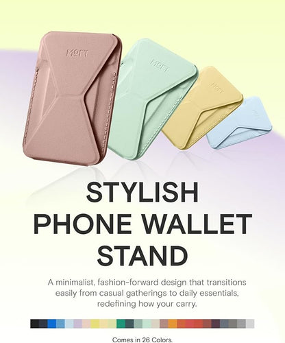 MOFT Magnetic Wallet Stand Compatible with iPhone 17/16/15/14/13/12 Series, Angle Adjustment & Magsafe Compatible MOVAS Phone Stand,Classic Nude