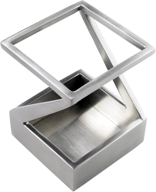 Modern Art Pen and Pencil Holder St203 Stainless Steel Silver color Patented High-end Deck Accessory Desktop Pen Case Cup Tray Stand Office Organizer Christmas Valentines Gift.