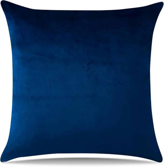 Artscope Luxury Velvet Pillow Covers Super Soft Decorative Square Throw Pillow Covers Case Cushion Covers for Sofa Couch Bedroom Car Decor 22x22 Inch Navy Blue