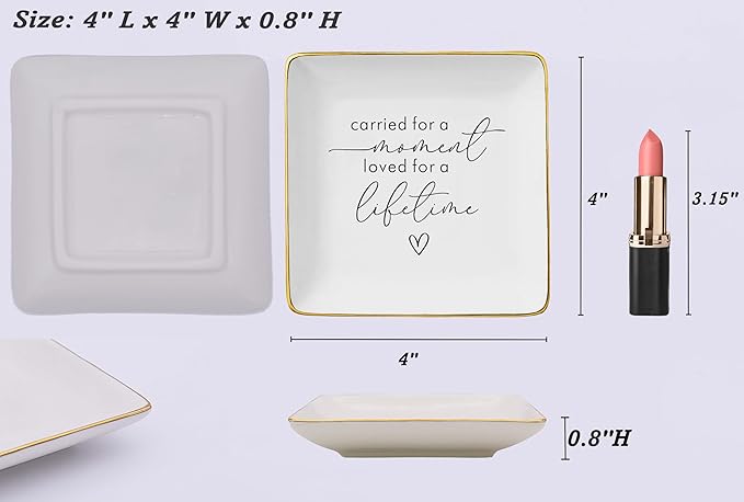 NZY Miscarriage Sympathy Gifts for Mother,Loss Angel Baby Memorial,Infant Loss,Child Lose Remembrance-Infant Stillborn Comfort Gift for Mom,Carried for a Moment-Jewelry Tray Trinket Holder Ring Dish