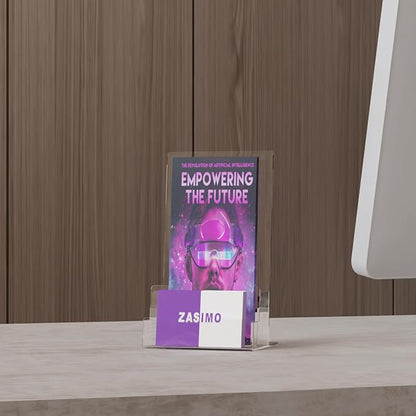 Acrylic Brochure Holder with Business Card Holder, 4"x 6", Clear Flyer Stands for Display, Ideal for Trade Show, Menu, Journals, Pamphlet, Magazine, Booklets, Literature,2-Pack