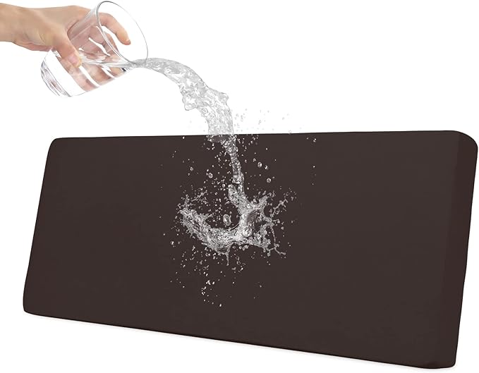 Easy-Going 100% Waterproof Oversized Sofa Seat Cushion Slipcovers Couch Cushion Cover Stretch Furniture Protector for Kids, Pets (Oversized Sofa Cushion, Chocolate)