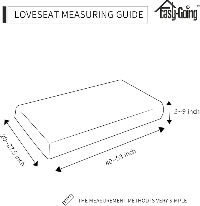 Easy-Going 100% Waterproof Loveseat Sofa Seat Cushion Slipcovers Couch Cushion Cover Stretch Furniture Protector for Kids, Pets (Loveseat Cushion, Ivory)