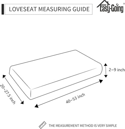 Easy-Going 100% Waterproof Loveseat Sofa Seat Cushion Slipcovers Couch Cushion Cover Stretch Furniture Protector for Kids, Pets (Loveseat Cushion, Light Gray)