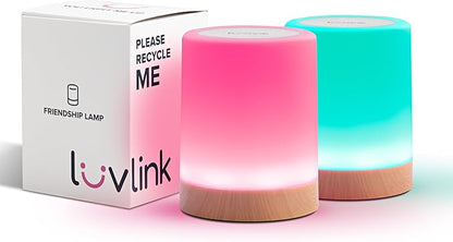 LuvLink Friendship Lamp v2.0 - Long Distance WiFi Touch Lamps for Couples, Friends & Family | Stay Connected from Anywhere – Easy App Setup – No Subscription (Set of Five)