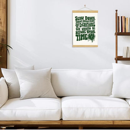 Affirmation Canvas Poster - Slow Down You're Doing Fine, Decorative Canvas Poster, Motivational Decor for Home Office Studio, Girls Bedroom Decor, Encouragement Gift, Music Lover Gift, 11.8*15.7