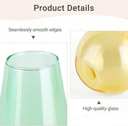 Mkono Propagation Vases for Plants, Set of 5 Small Glass Jar Planters for Hydroponic Cutting Flowers, Plant Station Bud Vases for Centerpieces Home Office Decor Gift (Colorful)