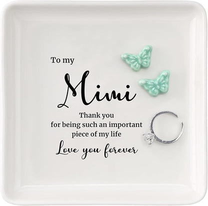 HOME SMILE Mimi Gifts for Grandma Christmas Mother's Day-I Love You Mimi Ring Dish-Mimi Gifts for Grandma Nana Birthday Valentine's,Gifts for Mimi from Grandkids Grandchildren