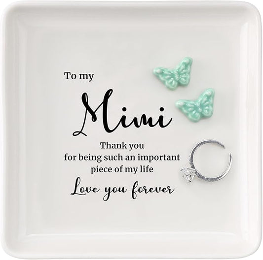 HOME SMILE Mimi Gifts for Grandma Christmas Mother's Day-I Love You Mimi Ring Dish-Mimi Gifts for Grandma Nana Birthday Valentine's,Gifts for Mimi from Grandkids Grandchildren