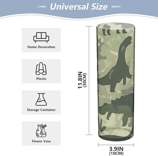ALAZA Abstract Dinosaur Camouflage Pattern Flower Vases for Home Decor Kitchen Bedroom Living Room Bathroom Office Table Decorations