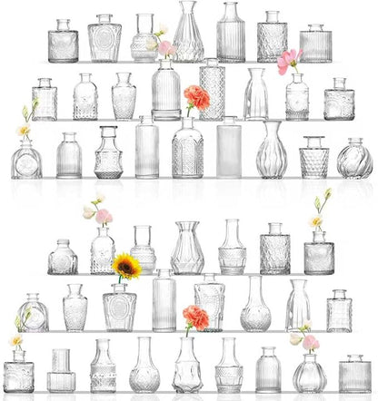 Glass Bud Vases Set of 48, Clear Small Vases for Centerpieces, Small Glass Vase for Flowers, Vintage Bud Vase in Bulk for Wedding, Party, Events, Reception, Home Decor