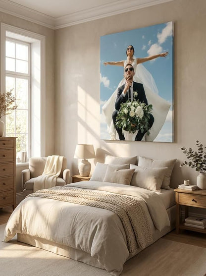 Custom Canvas Prints with Your Photos, Frameless Wall Art Canvas, Personalized Photo Print for Home Decor, Family & Pet Pictures, Gifts for Birthday & Anniversary, Made in USA (32"L x 24"W)