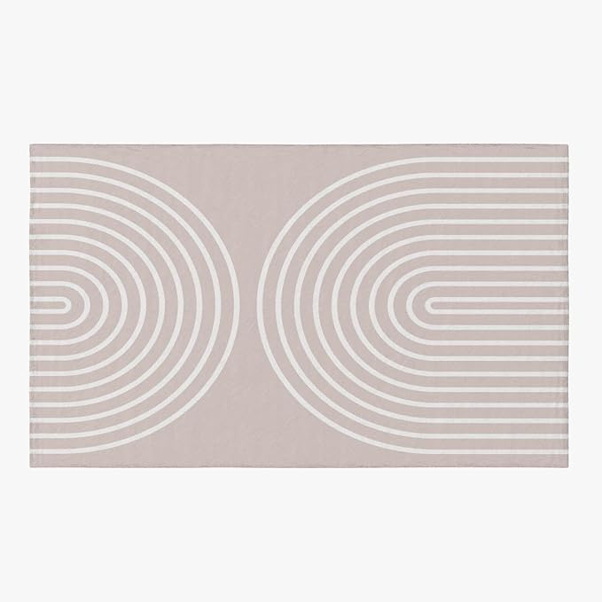 Modern Medieval Rainbow Art Area Rug, Cream-Colored Cartoon Print Rugs, Easy Clean Carpet Washable Indoor Non-Slip Rug for Boys and Girls Nursery Bed Living Room Carpets Nursery Decor,5.3 x 8ft