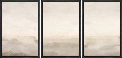MUDECOR Framed Canvas Print Wall Art Abstract Prints Minimalist Modern Art Neutral Home Decor for Bedroom - 24"x36"x3 Black