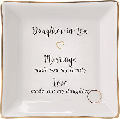 HOME SMILE Ceramic Ring Dish Jewelry Tray for Mom Sister Friends