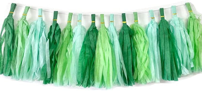30pcs Paper Tassels Garland Banner Tissue Paper Tassel DIY Hanging Paper Decorations Party Tassel Garland Decor Baby Shower Nursery Wedding Festival Baby Shower Decoration(30, Green kit)