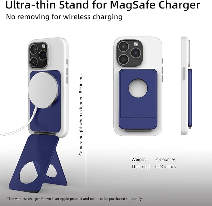 Magnetic Tripod for iPhone, Aluminium Phone Tripod Stand Compatible with Magsafe iPhone 17/16/15/14/13/12 Series, Foldable Strong Magnetic Phone Stand & Travel Essentials Accessories