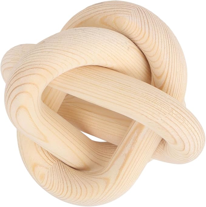 FILFEEL Decorative Wood Chain Link for Home & Coffee Shop - Rustic for Living Room and Bedroom (Natural Wood)