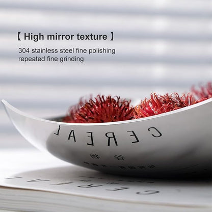 Premium Candy Bowl, Stanless Steel Decorative Bowl,Candy Dish for Office Desk, Key Bowl For Entryway Table, Silver Tray-Hand Mirror Polished -7.8 Inches