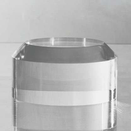 CiaoHER 2in Thickness Acrylic Disc Display Block Clear Polished Round Pedestal Stand Riser (4'' x 2'')
