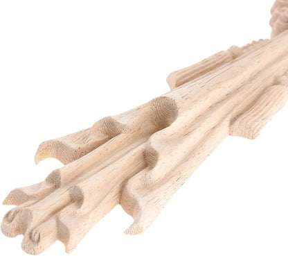 MUXSAM Wood Carved Appliques Onlays, 1-Pack Unpainted Carving Decals Mouldings Trim for Window Door Frame Rome Column Wall Mantel Dresser Fire Stove Surround Decor, 30x7cm/11.81"x2.76"