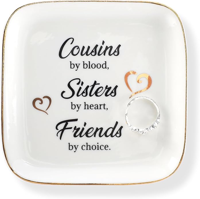 Scwhousi Ring Dish Jewelry Tray for Friend Mom Sister Maid of Honor,Birthday Mother's Day Christmas Gifts