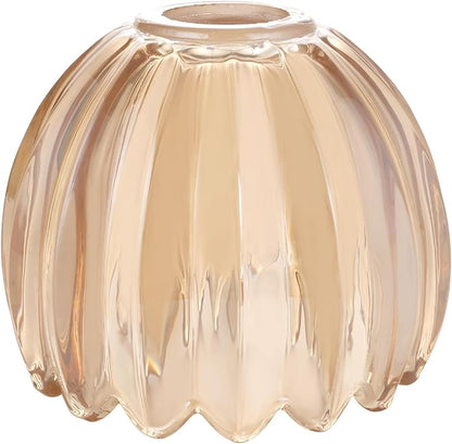 Tulip Lamp Shades Replacement, 5" Dia. * 4.25" H Amber Glass Sconce Shade Heavy and Thick for Wall Sconces Pendant Lights Ceiling Lights Chandelier, 1 Pack